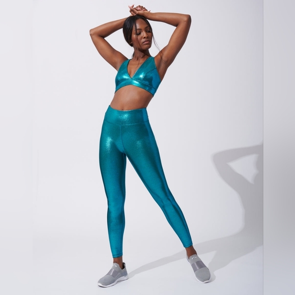 Heroine Sport Pants - Heroine Sport Metallic Teal Legging Set